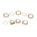 Personality exaggerated diamond-studded number joint ring, monogram set ring